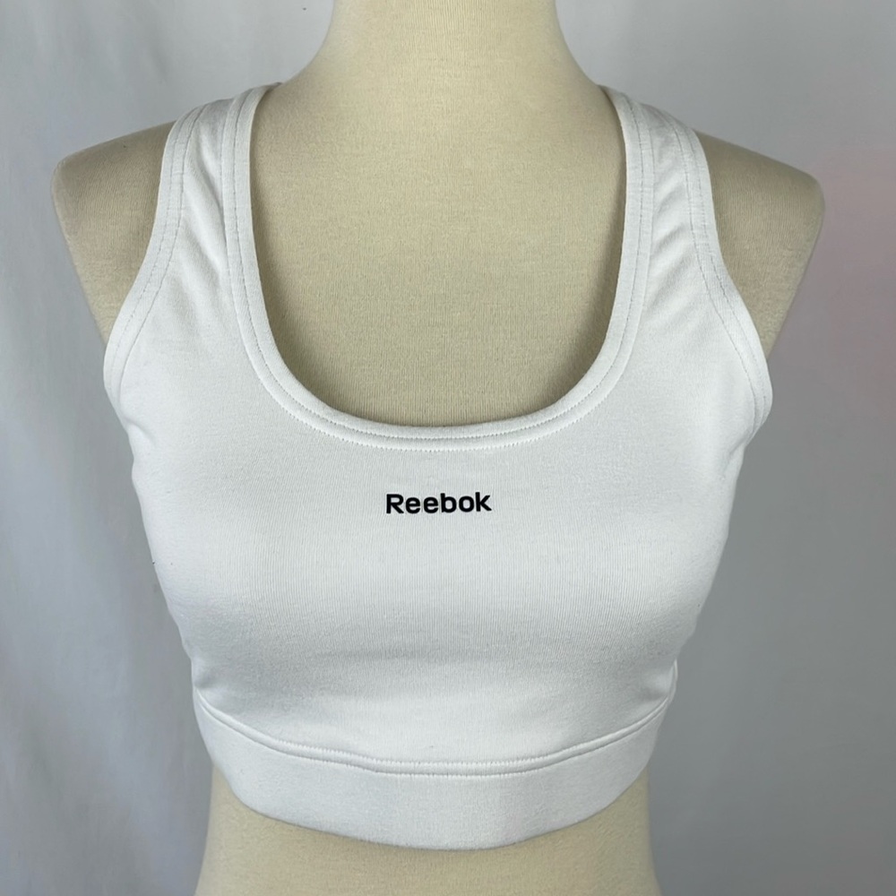 Reebok Soft White T-Back Sports Bra - Size Medium